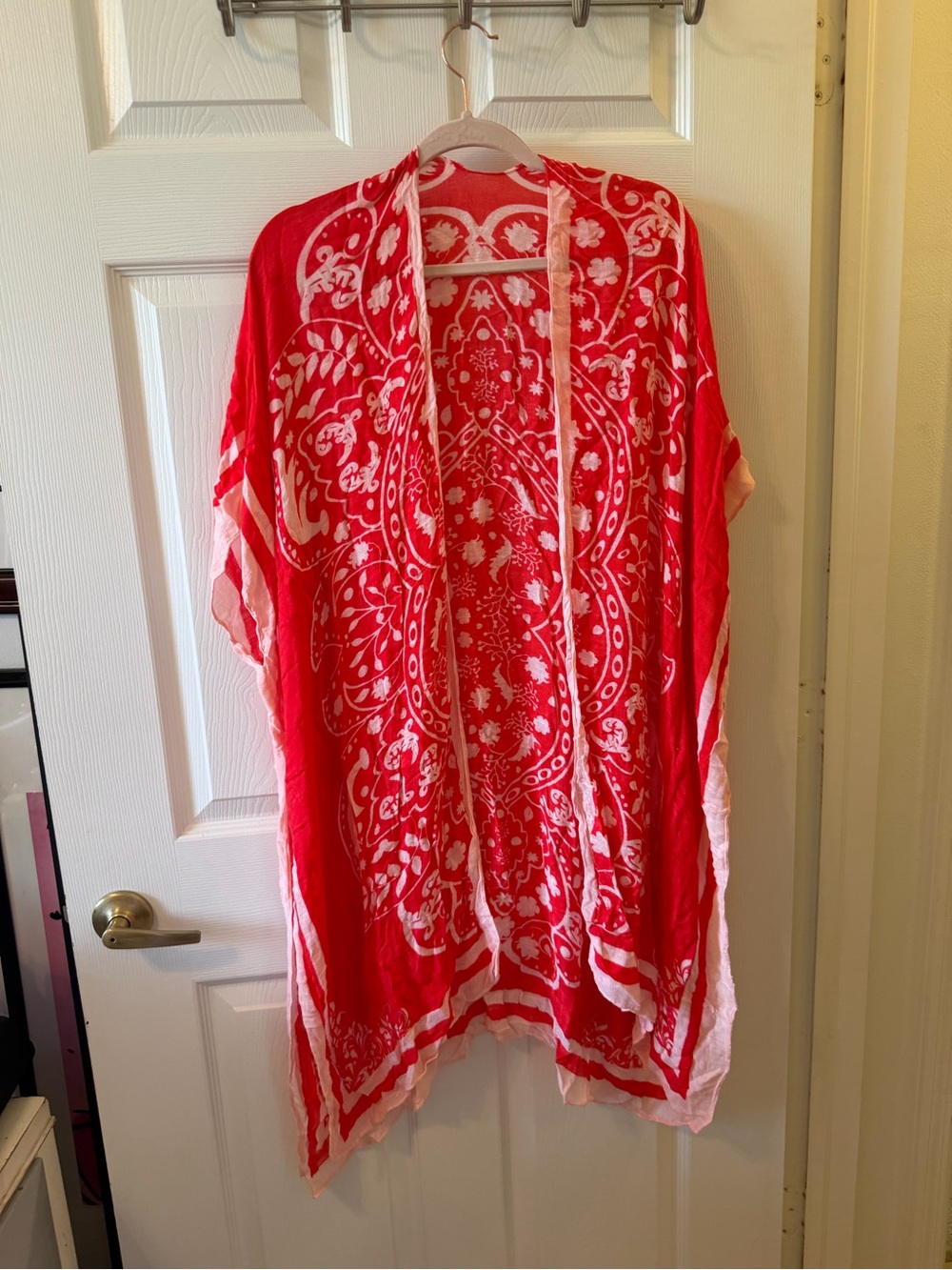 lovestitch Red & White Floral Paisley Kimono
